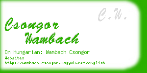 csongor wambach business card